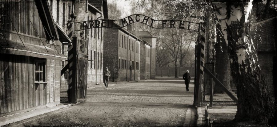 The front entrance for Auschwitz