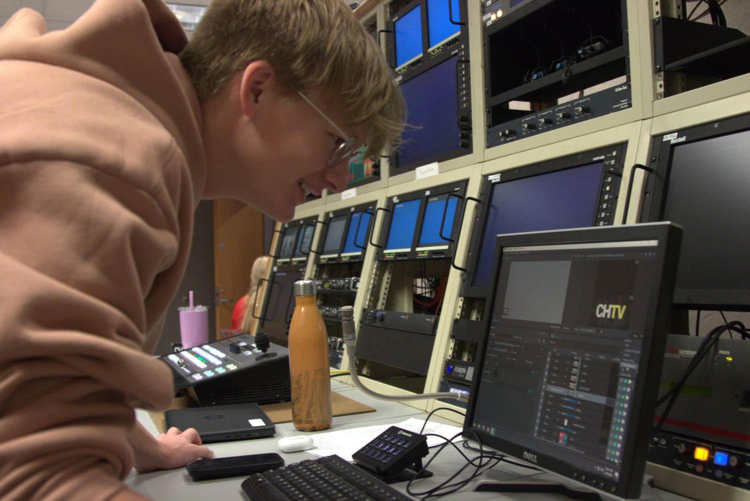 Scott making graphics for a CHTV newscast