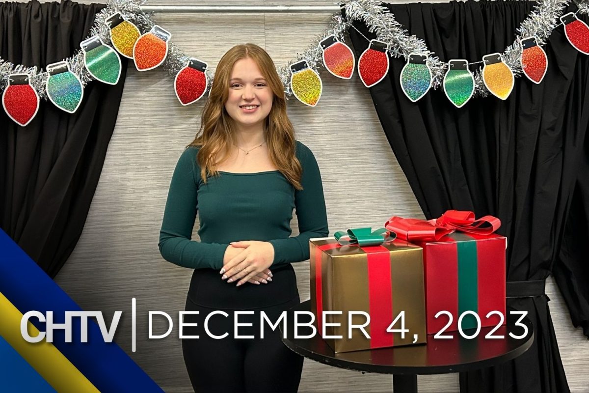Selah standing at the entertainment set, with the text CHTV: December 5, 2023 in front of her