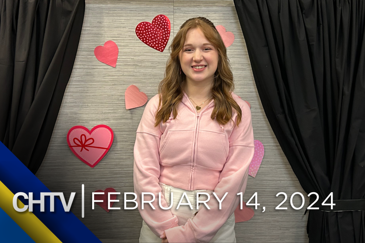 Selah standing at the entertainment set, with the text CHTV: February 14, 2024 in front of her