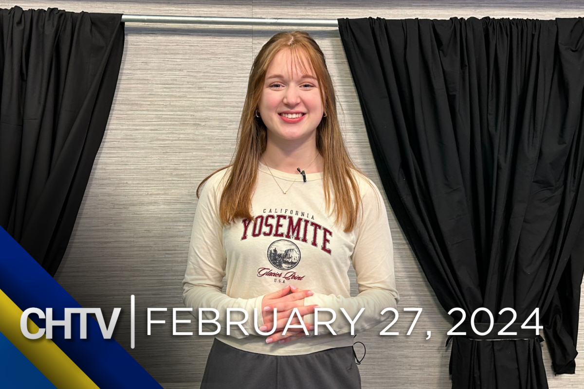 Selah standing at the entertainment set, with the text CHTV: February 27, 2024 in front of her