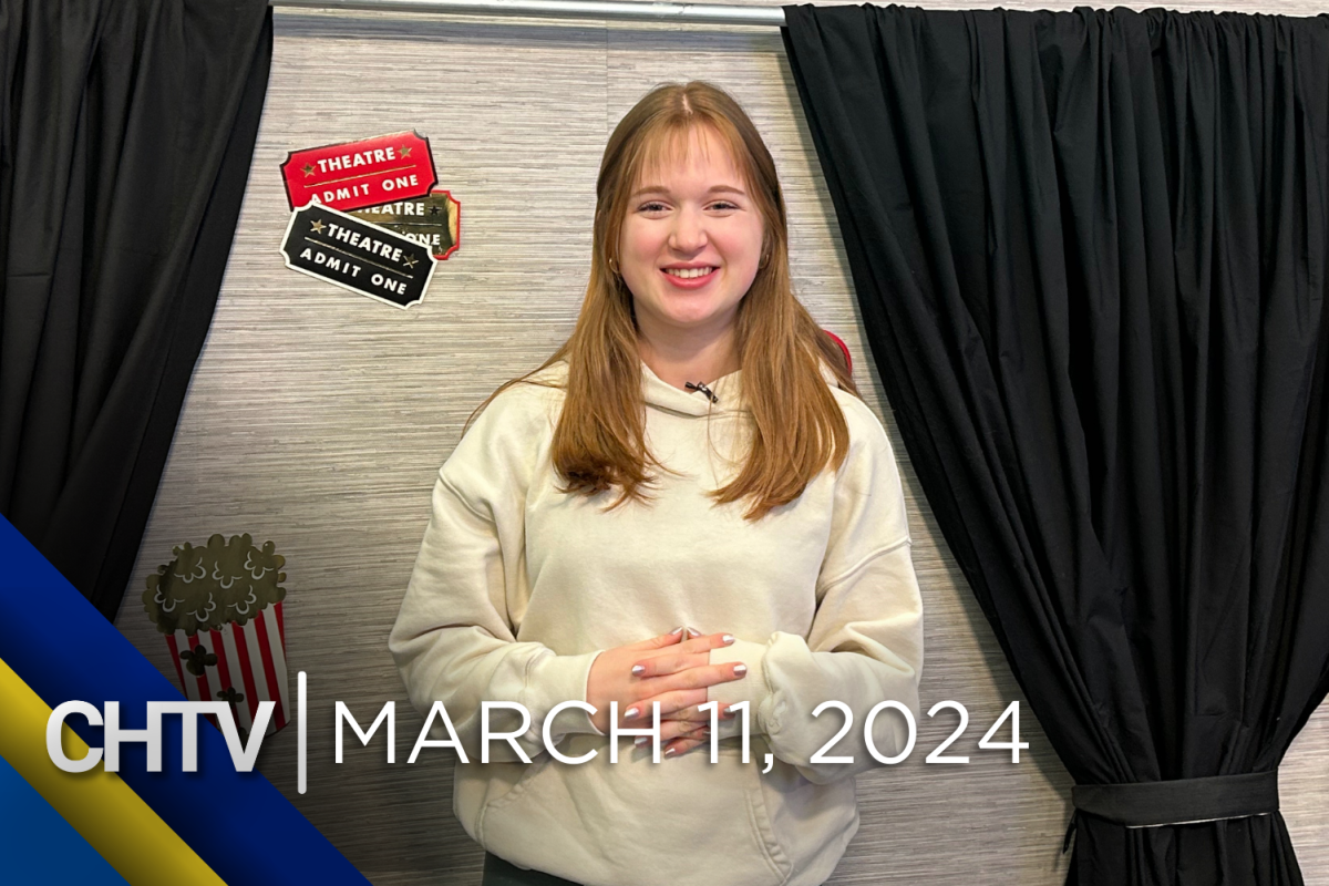 Selah standing at the entertainment set, with the text CHTV: March 11, 2024 in front of her