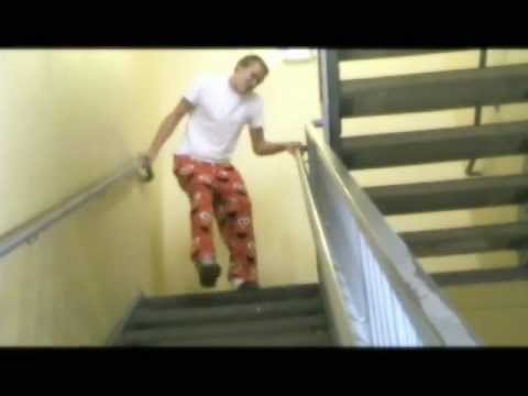 Person walking down stairs