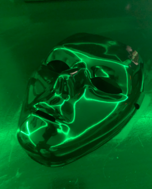 A Green Mask, symbolizing the album